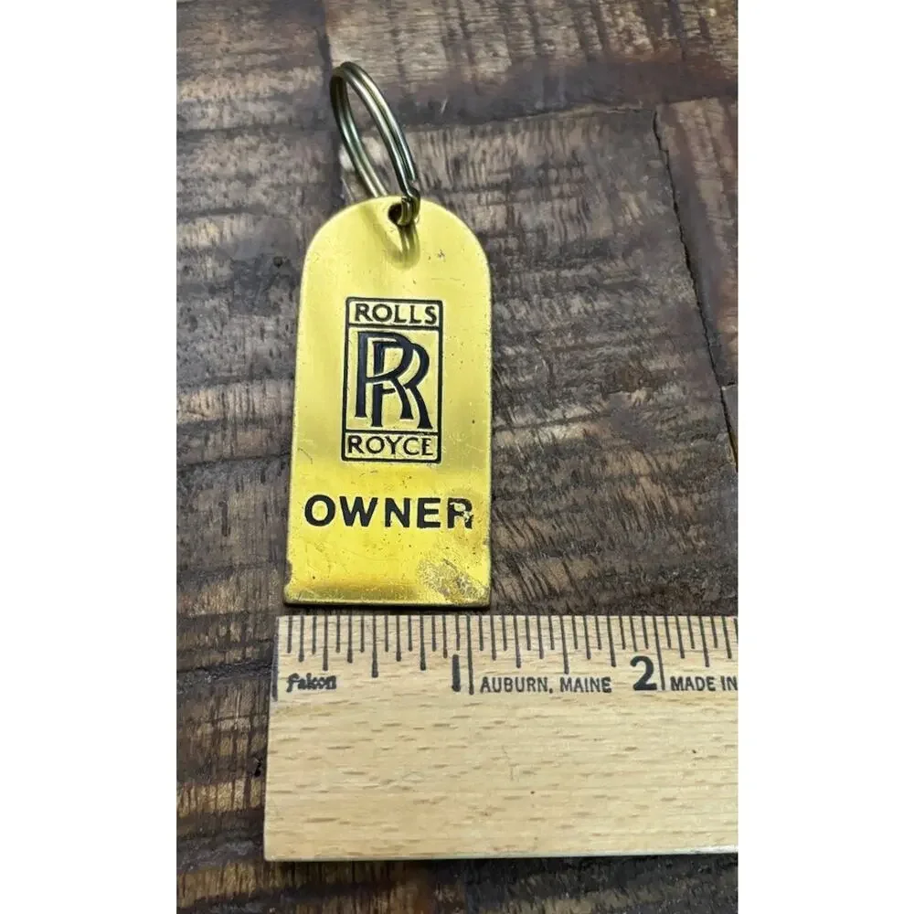 Vintage Rolls Royce Owner Solid Brass Keyring / Key Fob